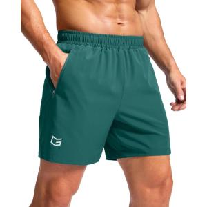 imageG Gradual Mens Athletic Running Shorts with Zipper Pockets Quick Dry 7 5 9 Workout Gym Shorts for Basketball HikingRainforest Green