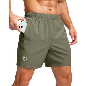 imageG Gradual Mens Athletic Running Shorts with Zipper Pockets Quick Dry 7 5 9 Workout Gym Shorts for Basketball HikingSage Green