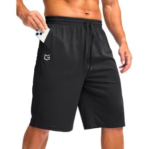 imageG Gradual Mens Athletic Shorts with Pockets 11 Long Basketball Shorts Lightweight Quick Dry Gym Workout Shorts for MenBlack