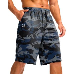 imageG Gradual Mens Athletic Shorts with Pockets 11 Long Basketball Shorts Lightweight Quick Dry Gym Workout Shorts for MenBlue Camo