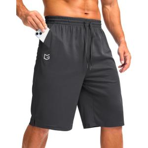 imageG Gradual Mens Athletic Shorts with Pockets 11 Long Basketball Shorts Lightweight Quick Dry Gym Workout Shorts for MenDark Gray