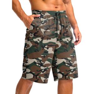 imageG Gradual Mens Athletic Shorts with Pockets 11 Long Basketball Shorts Lightweight Quick Dry Gym Workout Shorts for MenGreen Camo