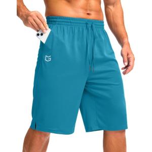 imageG Gradual Mens Athletic Shorts with Pockets 11 Long Basketball Shorts Lightweight Quick Dry Gym Workout Shorts for MenLake Blue