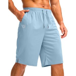imageG Gradual Mens Athletic Shorts with Pockets 11 Long Basketball Shorts Lightweight Quick Dry Gym Workout Shorts for MenLight Blue