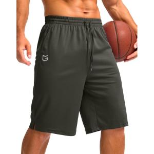 imageG Gradual Mens Athletic Shorts with Pockets 11 Long Basketball Shorts Lightweight Quick Dry Gym Workout Shorts for MenOlive