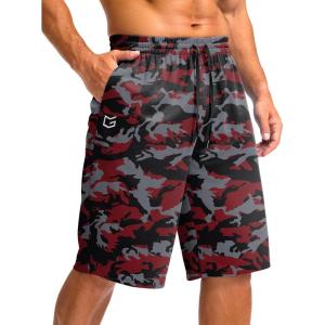 imageG Gradual Mens Athletic Shorts with Pockets 11 Long Basketball Shorts Lightweight Quick Dry Gym Workout Shorts for MenRed Camo