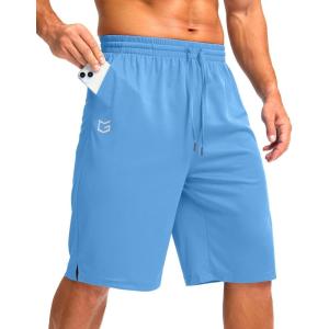 imageG Gradual Mens Athletic Shorts with Pockets 11 Long Basketball Shorts Lightweight Quick Dry Gym Workout Shorts for MenSky Blue