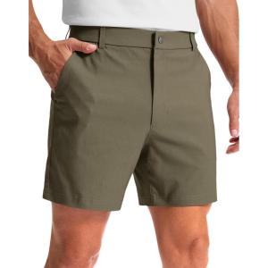 imageG Gradual Mens Golf Dress Shorts 5 7 9 Stretch Casual Work Flat Front Shorts for Men with 3 Pockets Quick DryDusty Khaki