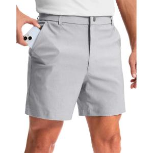 imageG Gradual Mens Golf Dress Shorts 5 7 9 Stretch Casual Work Flat Front Shorts for Men with 3 Pockets Quick DryGull Gray