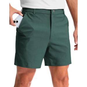 imageG Gradual Mens Golf Dress Shorts 5 7 9 Stretch Casual Work Flat Front Shorts for Men with 3 Pockets Quick DrySpruce Green