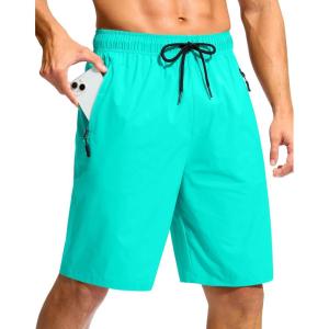 imageG Gradual Mens Swim Trunks 9 Quick Dry Swimming Board Shorts with Zipper Pockets Swimwear Bathing Suit for Men No LinerCyan
