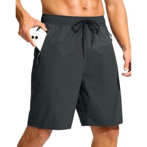 imageG Gradual Mens Swim Trunks 9 Quick Dry Swimming Board Shorts with Zipper Pockets Swimwear Bathing Suit for Men No LinerDark Grey