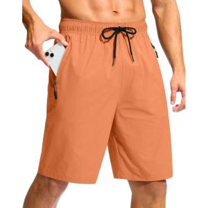 imageG Gradual Mens Swim Trunks 9 Quick Dry Swimming Board Shorts with Zipper Pockets Swimwear Bathing Suit for Men No LinerDusty Orange
