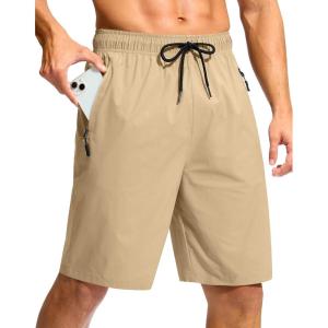 imageG Gradual Mens Swim Trunks 9 Quick Dry Swimming Board Shorts with Zipper Pockets Swimwear Bathing Suit for Men No LinerKhaki