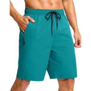 imageG Gradual Mens Swim Trunks 9 Quick Dry Swimming Board Shorts with Zipper Pockets Swimwear Bathing Suit for Men No LinerLake Green