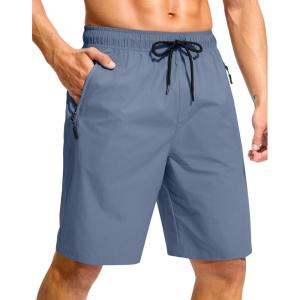 imageG Gradual Mens Swim Trunks 9 Quick Dry Swimming Board Shorts with Zipper Pockets Swimwear Bathing Suit for Men No LinerLight Blue