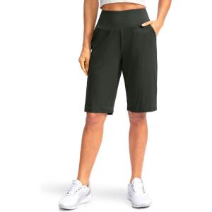 imageG Gradual Womens 12 Bermuda Long Shorts with Pockets High Waisted Stretch Knee Length Shorts for Women Summer WalkingOlive