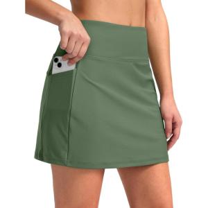 imageG Gradual Womens 16 Swim Skirt with Pockets High Waisted Tummy Control Modest Swimsuit Bathing Suit Bottoms for WomenGreen