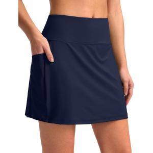 imageG Gradual Womens 16 Swim Skirt with Pockets High Waisted Tummy Control Modest Swimsuit Bathing Suit Bottoms for WomenNavy