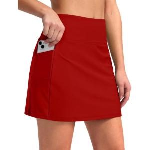 imageG Gradual Womens 16 Swim Skirt with Pockets High Waisted Tummy Control Modest Swimsuit Bathing Suit Bottoms for WomenRed