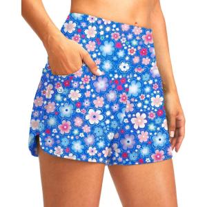 imageG Gradual Womens 3 High Waisted Swim Board Shorts with Pockets Quick Dry Swimsuit Bottoms Bathing Suit for Women with LinerSun Flower