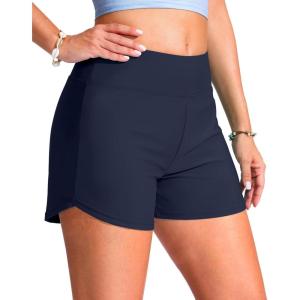 imageG Gradual Womens 4 Swim Board Shorts High Waisted Tummy Control Swimsuit Bathing Suit Bottoms for Women with Liner PocketNavy