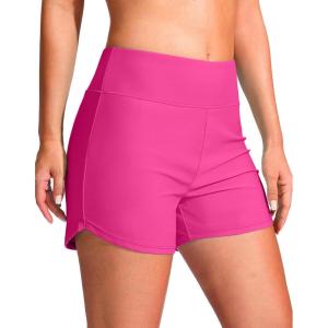 imageG Gradual Womens 4 Swim Board Shorts High Waisted Tummy Control Swimsuit Bathing Suit Bottoms for Women with Liner PocketRosy