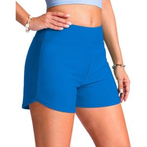 imageG Gradual Womens 4 Swim Board Shorts High Waisted Tummy Control Swimsuit Bathing Suit Bottoms for Women with Liner PocketVivid Blue