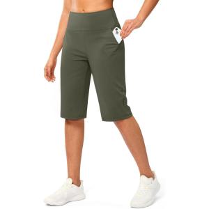 imageG Gradual Womens Bermuda Long Shorts 14 Knee Length Capris with Pockets High Waisted Athletic Casual Shorts for WomenSage