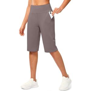 imageG Gradual Womens Bermuda Long Shorts 14 Knee Length Capris with Pockets High Waisted Athletic Casual Shorts for WomenTaupe