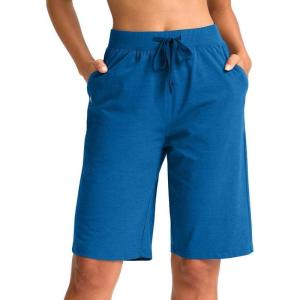 imageG Gradual Womens Bermuda Shorts 11 Knee Length Long Comfy Drawstring Walking Shorts for Women with Deep PocketsRoyal Blue