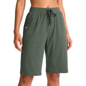 imageG Gradual Womens Bermuda Shorts 11 Knee Length Long Comfy Drawstring Walking Shorts for Women with Deep PocketsSage