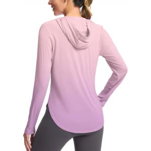 imageG Gradual Womens UPF 50 Sun Shirt with Hoodie Long Sleeve UV Protection Shirts Lightweight Hiking Fishing Shirts for WomenPinkPurple Gradient