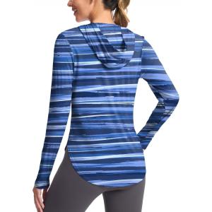 imageG Gradual Womens UPF 50 Sun Shirt with Hoodie Long Sleeve UV Protection Shirts Lightweight Hiking Fishing Shirts for WomenRipple Blue