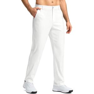 imageMens Golf Pants 303234 Stretch Dress Pants Quick Dry Casual Slacks Work Business Trousers for Men with PocketsWhite