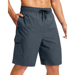 imageMens Swim Trunks No Liner 9 Board Shorts Quick Dry Bathing Suit Swimming Beach Shorts for Men with 3 PocketsDusty Blue