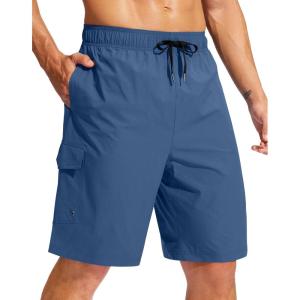 imageMens Swim Trunks No Liner 9 Board Shorts Quick Dry Bathing Suit Swimming Beach Shorts for Men with 3 PocketsRoyal Blue