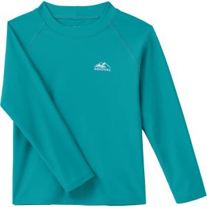 imageToddler Boys Swim Shirt Long Sleeve Rash Guard UPF 50 Sun Protection Shirts for Baby Kids Quick DryLake Blue