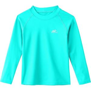 imageToddler Boys Swim Shirt Long Sleeve Rash Guard UPF 50 Sun Protection Shirts for Baby Kids Quick DryLight Green
