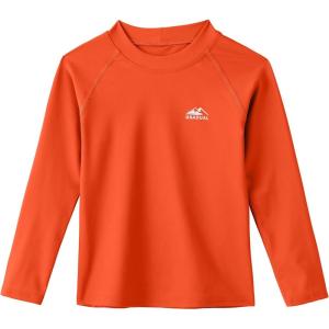 imageToddler Boys Swim Shirt Long Sleeve Rash Guard UPF 50 Sun Protection Shirts for Baby Kids Quick DryOrange