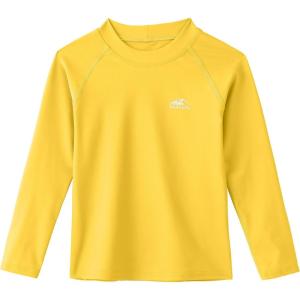 imageToddler Boys Swim Shirt Long Sleeve Rash Guard UPF 50 Sun Protection Shirts for Baby Kids Quick DryYellow