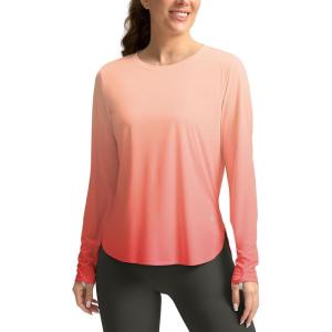 imageWomens Sun Shirts UPF 50 Long Sleeve UV Protection Shirt Lightweight Quick Dry Workout Hiking Tops for WomenOrangeRed Gradient