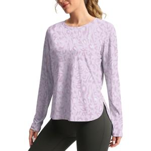 imageWomens Sun Shirts UPF 50 Long Sleeve UV Protection Shirt Lightweight Quick Dry Workout Hiking Tops for WomenPurple Swamplands