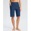 imageG GRADUAL Womens 11 Long Swim Board Shorts High Waisted Knee Length Beach Swimming Shorts for Women with Pockets LinerDark Blue