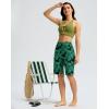 imageG GRADUAL Womens 11 Long Swim Board Shorts High Waisted Knee Length Beach Swimming Shorts for Women with Pockets LinerLeaf