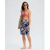 imageG GRADUAL Womens 11 Long Swim Board Shorts High Waisted Knee Length Beach Swimming Shorts for Women with Pockets LinerNavy Flower