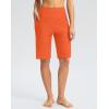 imageG GRADUAL Womens 11 Long Swim Board Shorts High Waisted Knee Length Beach Swimming Shorts for Women with Pockets LinerOrange