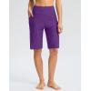 imageG GRADUAL Womens 11 Long Swim Board Shorts High Waisted Knee Length Beach Swimming Shorts for Women with Pockets LinerPurple