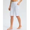 imageG GRADUAL Womens 11 Long Swim Board Shorts High Waisted Knee Length Beach Swimming Shorts for Women with Pockets LinerWhite