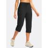 imageG GRADUAL Womens Capri Pants with 3 Zipper Pockets Lightweight Quick Dry Hiking Travel Capris Pants for Women Casual SummerBlack
